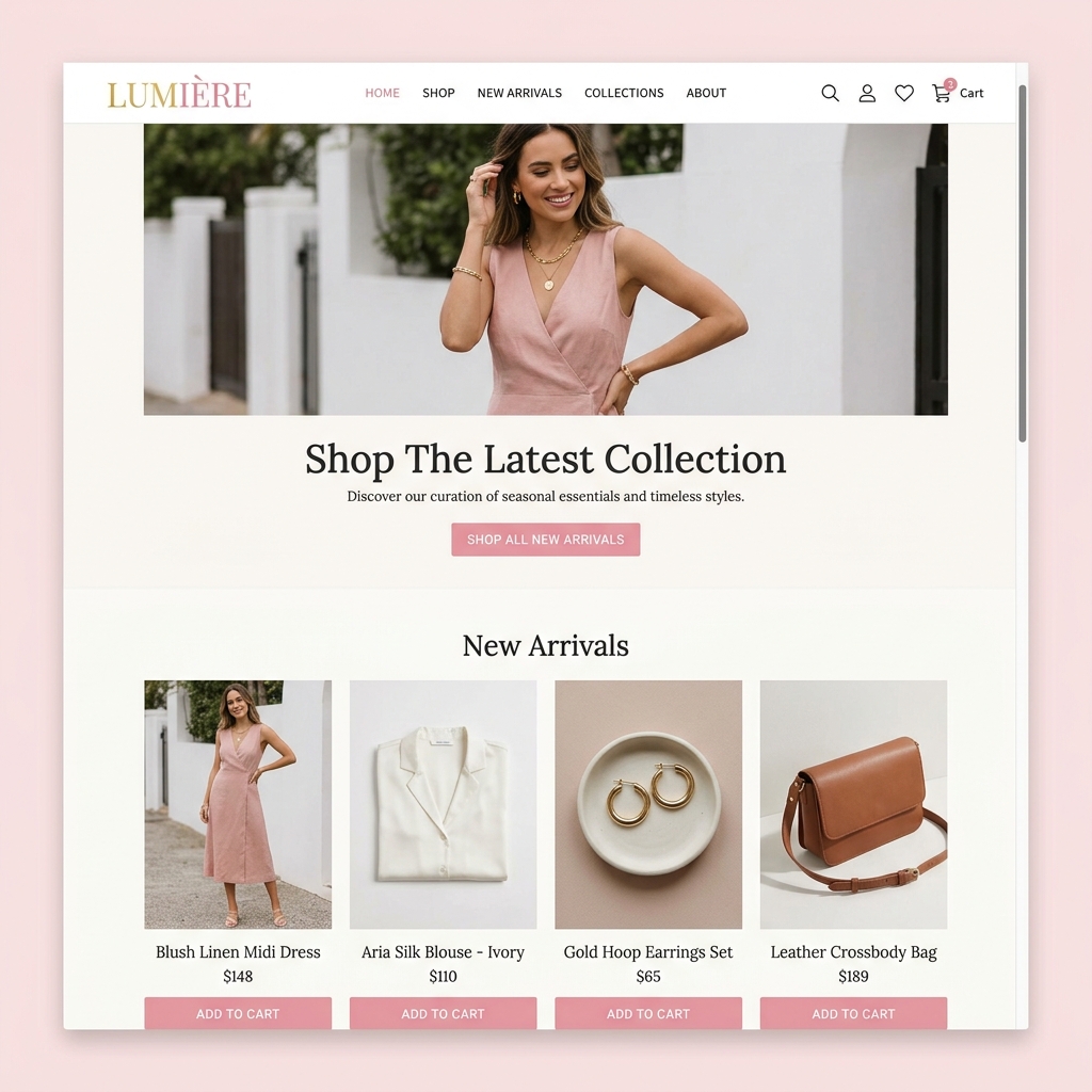 ShopLuxe website template